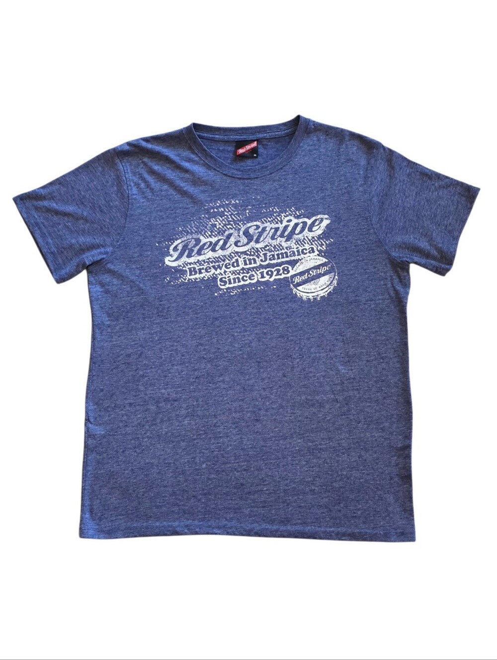 Red Stripe Beer XL Heather Blue Greetings From Jamaica Official Tee Extra Large